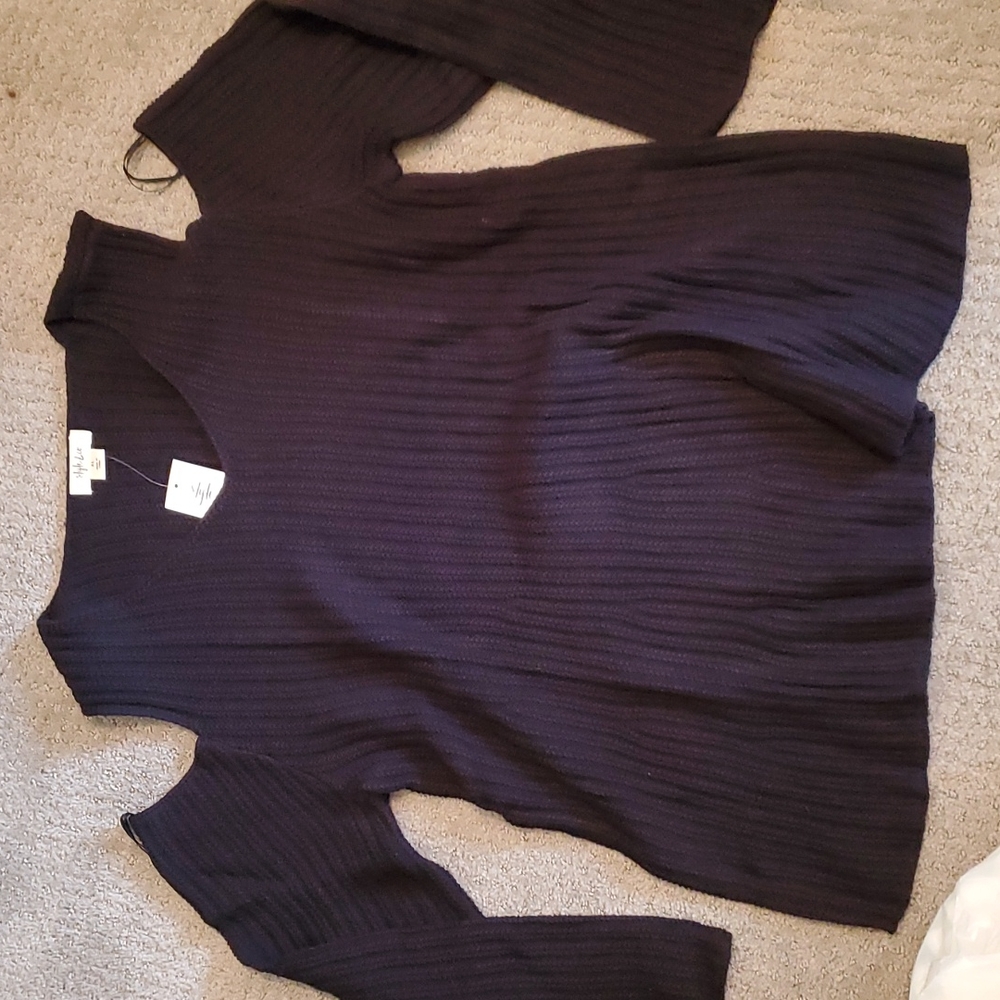 NEW PEEK A BOO - NEW Ladies black open shoulder sweater XL
